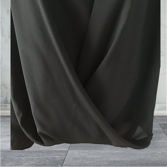 CALVIN KLEIN Top Blouson Drape Black Zipper Shoulders Long Sleeve/Button up NS - Picture 3 of 8